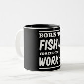 働くために採取するために強制生まれて下さい ツートーンマグカップ (正面左)