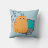 働くオレンジキャット クッション (裏面)