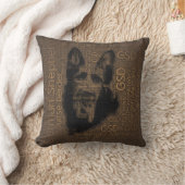 働くジャーマン・シェパード犬- GSDの単語パターン クッション (ブランケット)