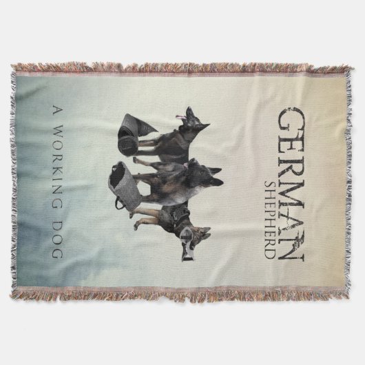 働くジャーマン・シェパード犬- GSD スローブランケット (正面)