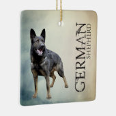 働くジャーマン・シェパード犬- GSD セラミックオーナメント (右)