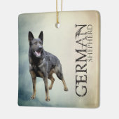働くジャーマン・シェパード犬- GSD セラミックオーナメント (左)