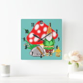 働くファンタジーの格言の時計 スクエア壁時計 (ホーム)