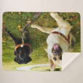 働く女の子 シェルパブランケット (正面(横))