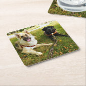 働く女の子 スクエアペーパーコースター (アングル)