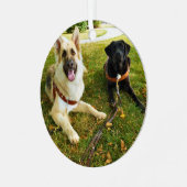 働く女の子 メタルオーナメント (正面左)