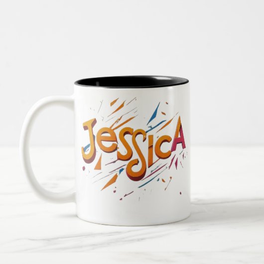 働く女性のための朝のコーヒー ツートーンマグカップ (左)