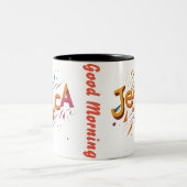 働く女性のための朝のコーヒー ツートーンマグカップ (中央)