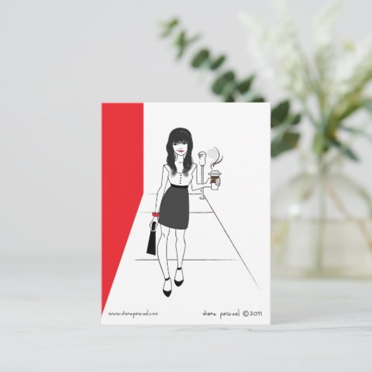 働く少女 ポストカード (スタンド正面)