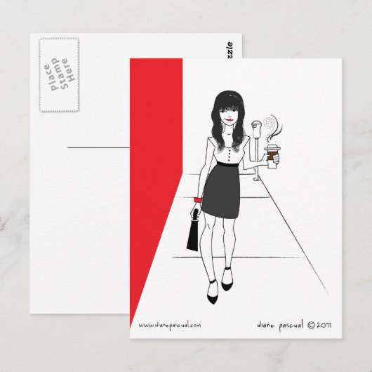 働く少女 ポストカード (正面/裏面)