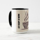 働く準備をする マグカップ (正面左)