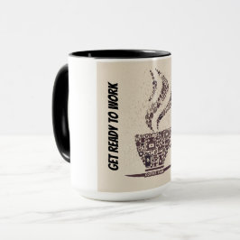 働く準備をする マグカップ