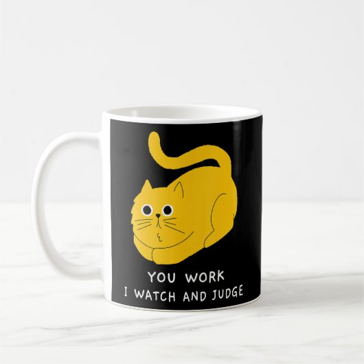 働く猫が可愛いとクール思う コーヒーマグカップ (左)