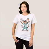 働く猫ナース トライブレンドTシャツ (正面全面)