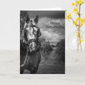 働く馬の父の日のカード カード (黄色い花)