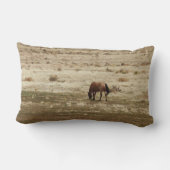 働くBuckskin牛馬によっては西部のスタイルが牧草を食べます ランバークッション (裏面)