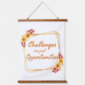 働前向きく女性のための肯定 吊り下げ型タペストリー (正面)