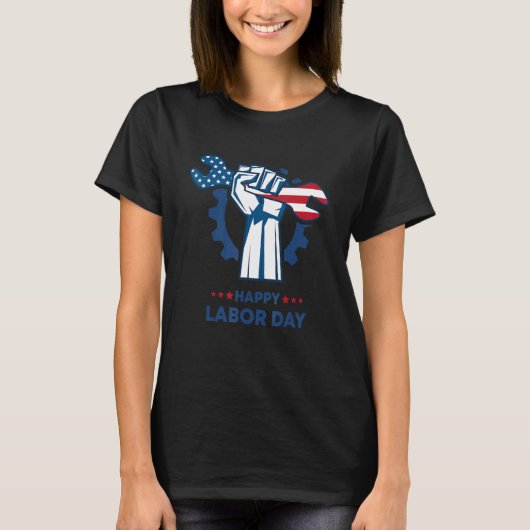 働国際的者の日ハッピー労働日 Tシャツ (正面)
