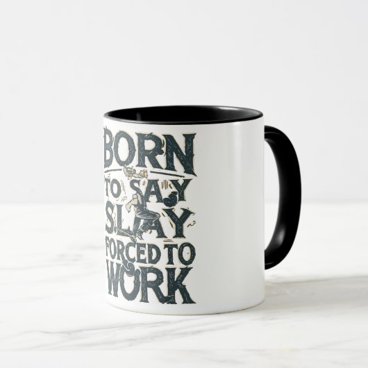 働生まれくことを余儀なくされる マグカップ (正面右)