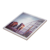 働荷車を引くく準備ができた馬 タイル (側面)