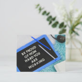 働誇りを持ったく懸命やる気を起こさせる ポストカード (スタンド正面)