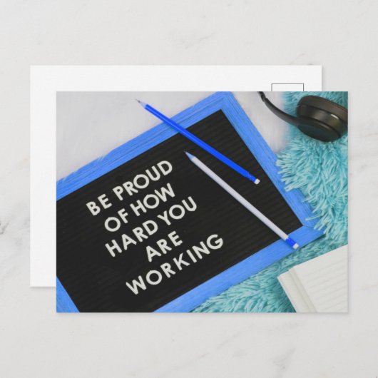 働誇りを持ったく懸命やる気を起こさせる ポストカード (正面/裏面)