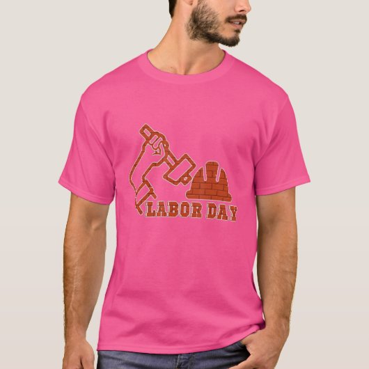 働誇りを持った国際的者の日ハッピー労働日 Tシャツ (正面)