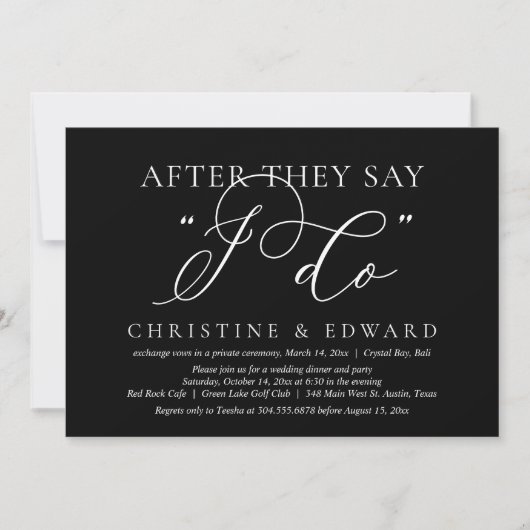 僕がそうすると言われた後結婚に、の駆け落ちディナー 招待状 (正面)