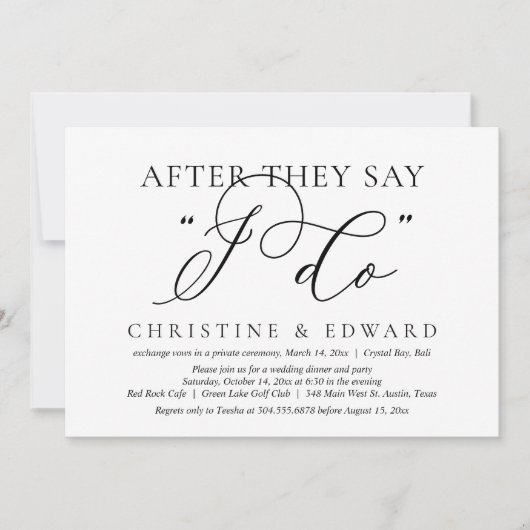 僕がそうすると言われた後結婚に、の駆け落ちディナー 招待状 (正面)