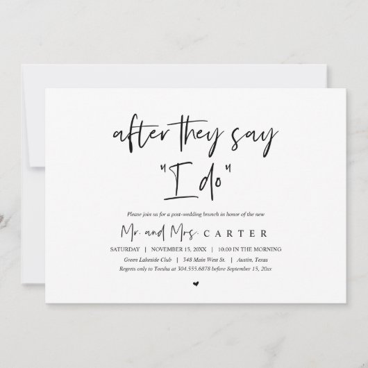 僕がそう言われた後、ポストのブ結婚ランチ 招待状 (正面)