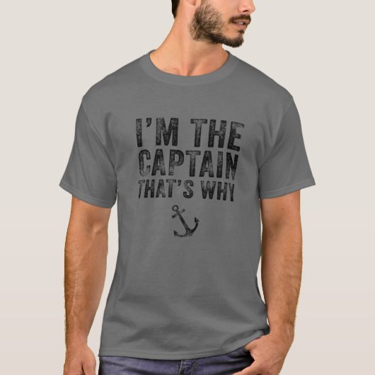 僕がキャプテンだからボートセーラーセーリングおもしろい Tシャツ (正面)