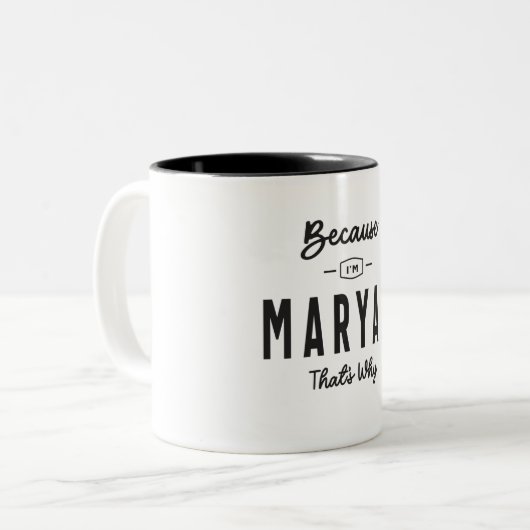 僕がマーヤムだから名前パーソナライズされただ ツートーンマグカップ (正面左)