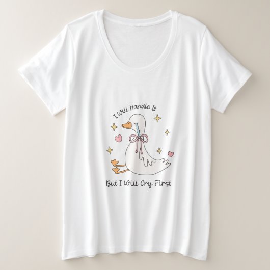 僕が先に泣く処だおもしろい プラスサイズTシャツ (デザイン正面)