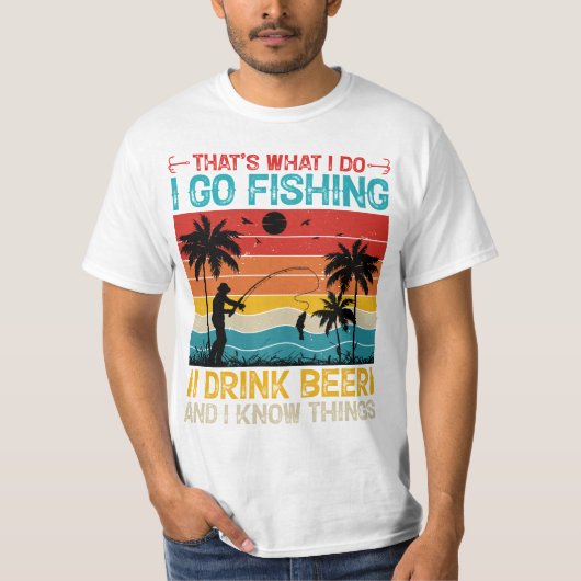 僕が行くのはビールシャツ魚釣りだ Tシャツ (正面)