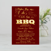 僕が言う前にバーベキューしよう！結婚の 箔招待状 (立ち正面)