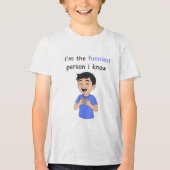 僕って知り合いで1番面白いよね、男子! トライブレンドTシャツ (正面)
