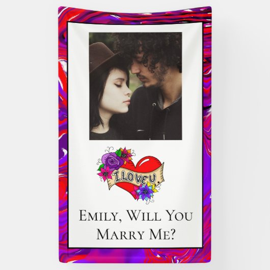 僕とパーソナライズされた結婚してくれないか 横断幕 (縦)