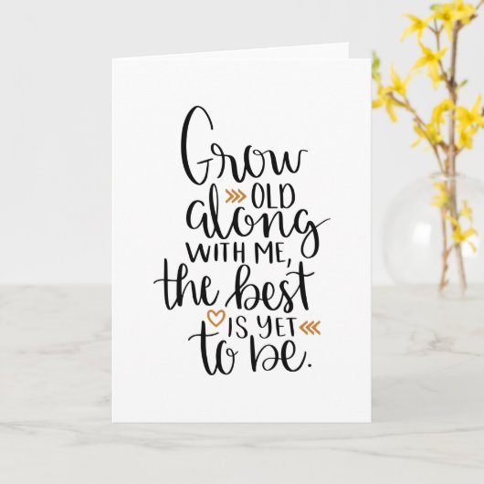 僕と一緒に年を取れば最高の、まだ間に合わぬ カード (黄色い花)