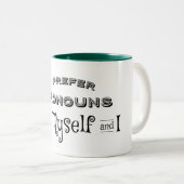 僕と僕は、僕と僕を発音するのが好きだ ツートーンマグカップ (正面右)