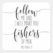 僕と後を追一緒に人の釣りをやろう スクエアシール (正面)