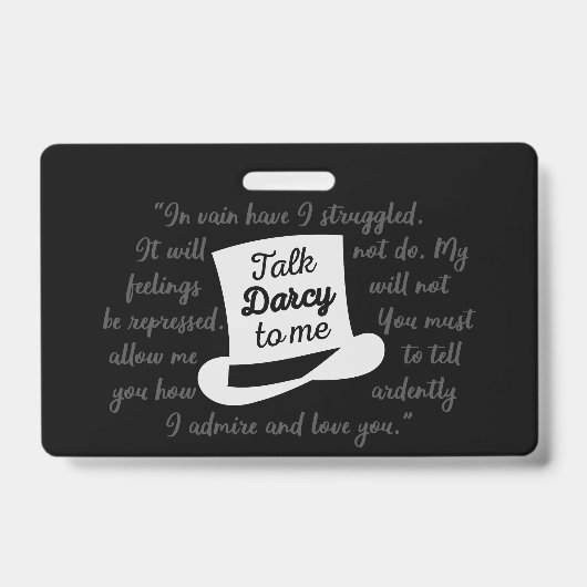 僕にダーシーを言う バッジ (正面)