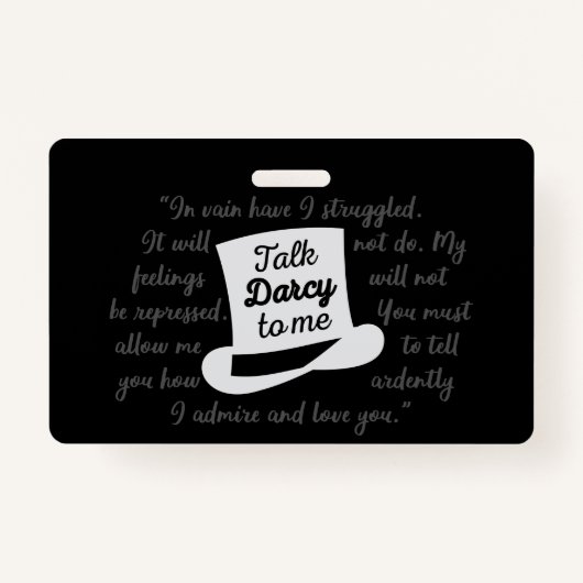僕にダーシーを言う バッジ (正面)