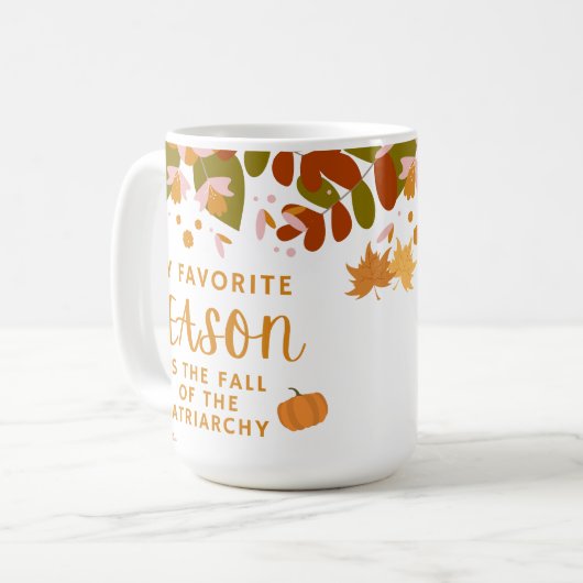 僕のお気に入りの季節は家父長制の秋 コーヒーマグカップ (正面左)