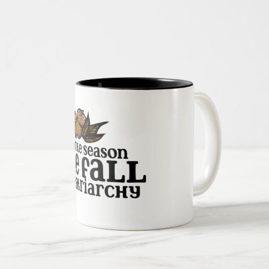僕のお気に入りの季節は家父長制の秋 ツートーンマグカップ (正面右)