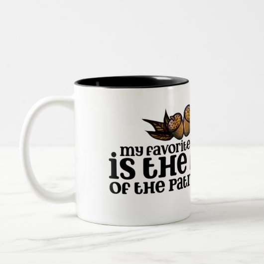 僕のお気に入りの季節は家父長制の秋 ツートーンマグカップ (左)