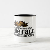 僕のお気に入りの季節は家父長制の秋 ツートーンマグカップ (中央)