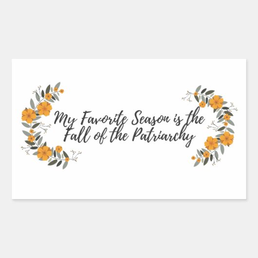 僕のお気に入りの季節は家父長制の秋 長方形シール (正面)