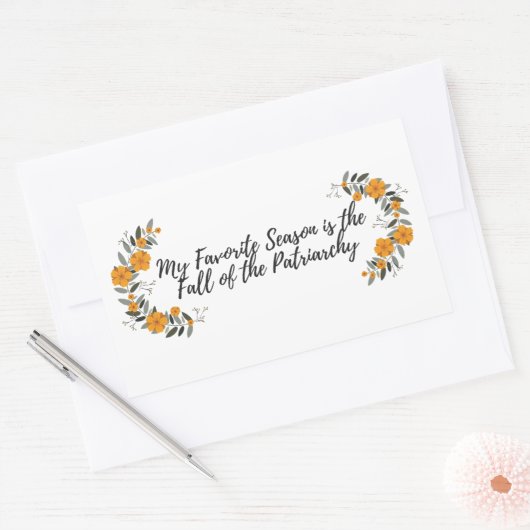 僕のお気に入りの季節は家父長制の秋 長方形シール (封筒)