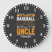 僕のお気に入りの選手は伯父と呼ぶ ラージ壁時計 (正面)