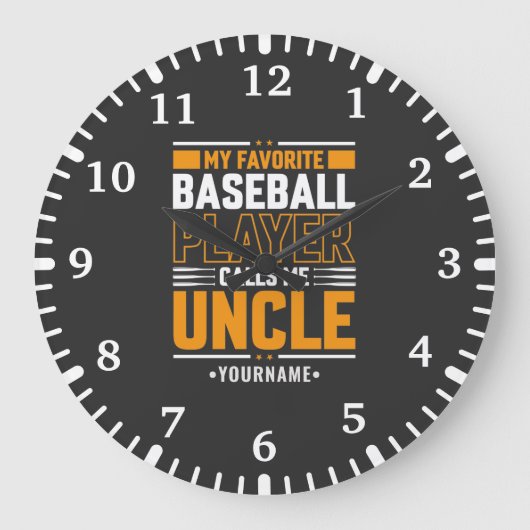 僕のお気に入りの選手は伯父と呼ぶ ラージ壁時計 (正面)